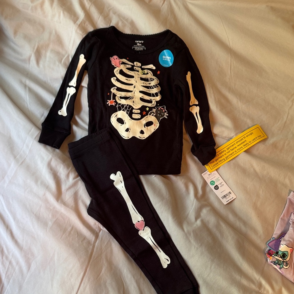 Carter's Black Skeleton Pajama Set